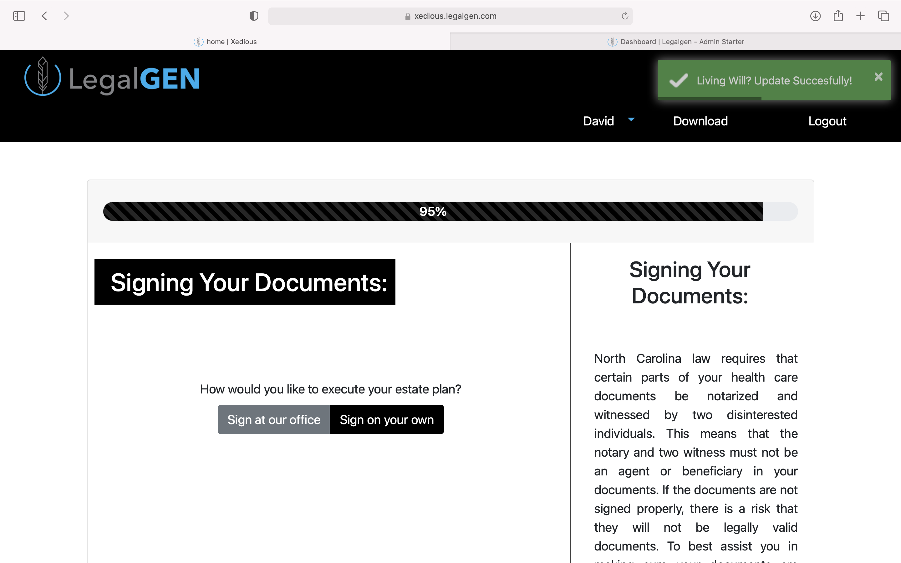 Estate Planning Application 26 LegalGEN Inc